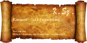 Kasper Szilveszter névjegykártya